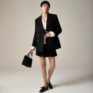 Tailored peacoat in Italian wool-blend melton