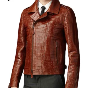 Biker Croc Alligator Leather Jacket
