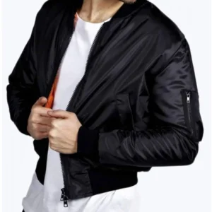 Bomber Men’s Cropped Satin Jacket